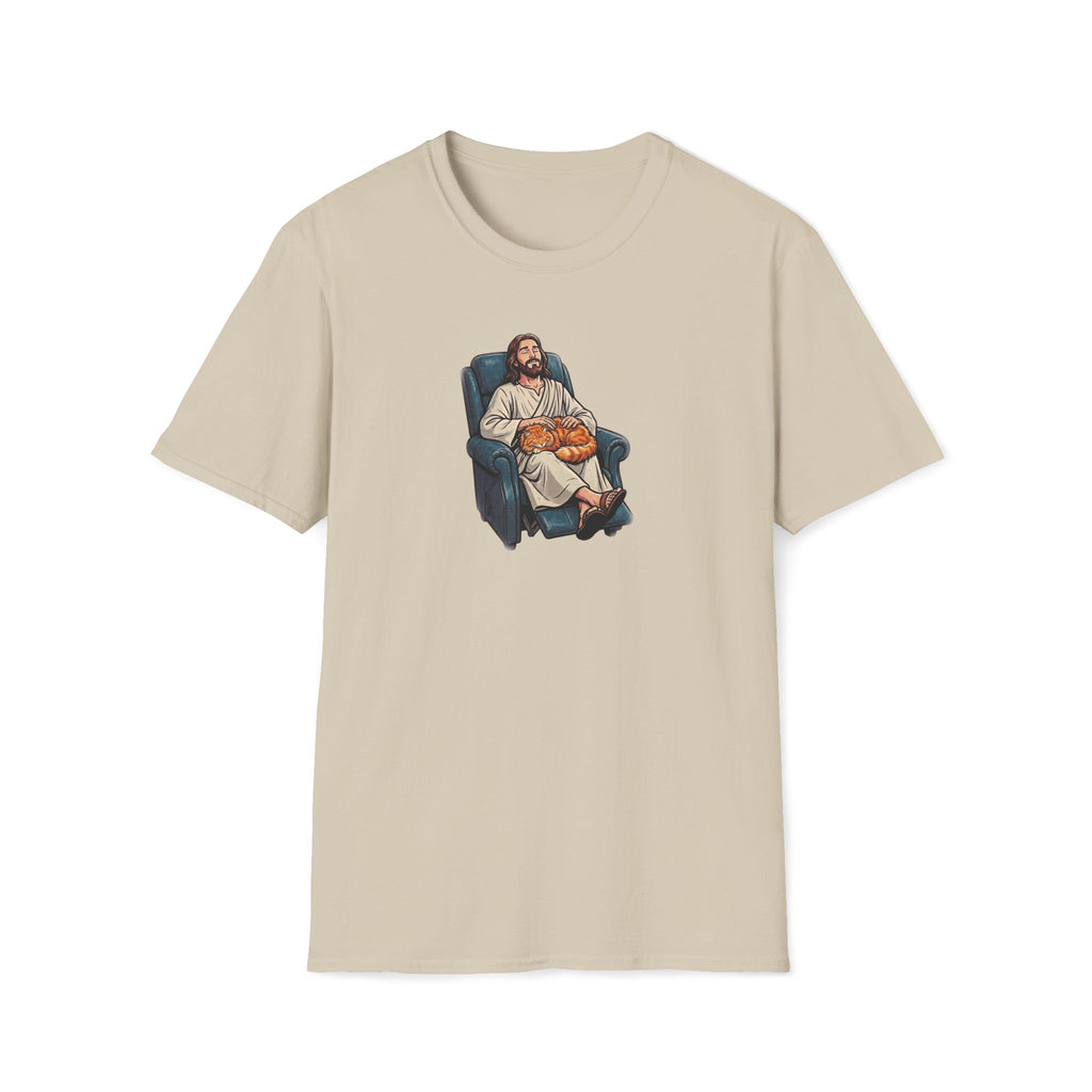 Lazy Boy Cat Jesus T-Shirt