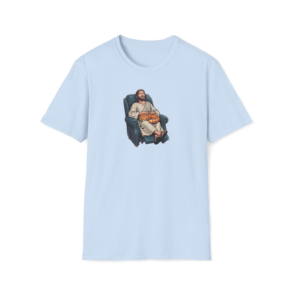 Lazy Boy Cat Jesus T-Shirt
