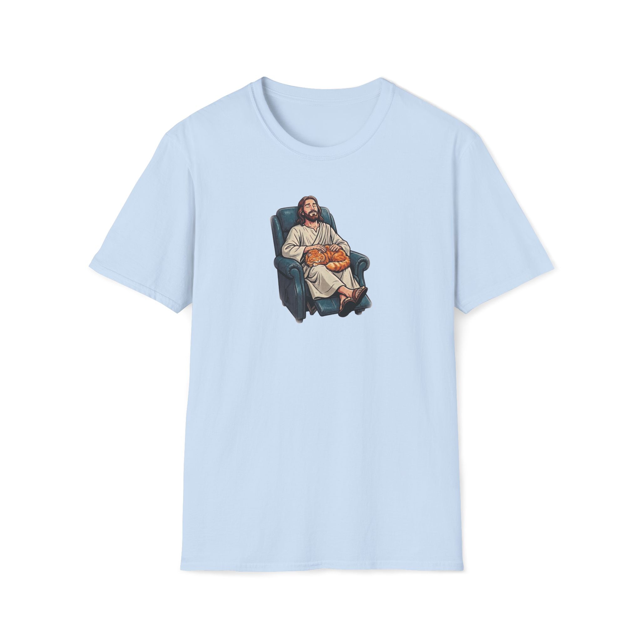 Lazy Boy Cat Jesus T-Shirt