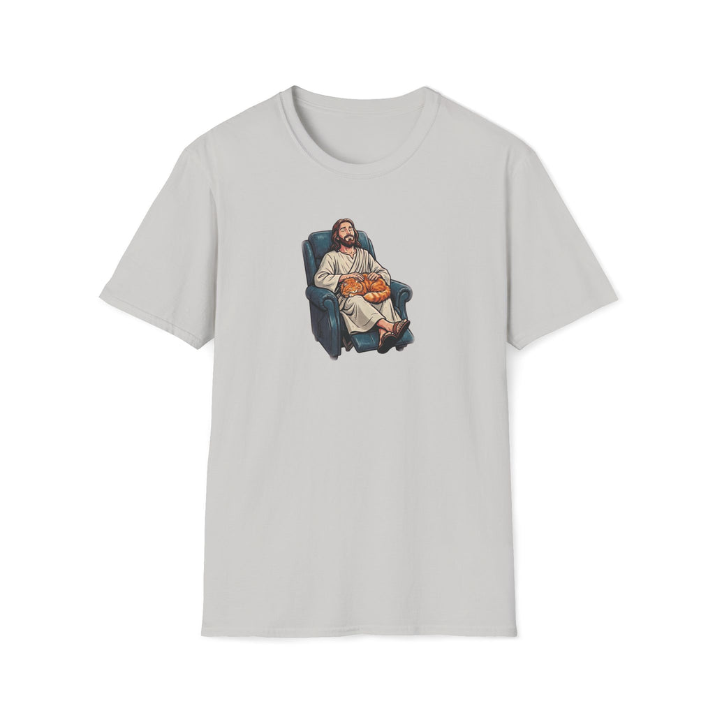Lazy Boy Cat Jesus T-Shirt