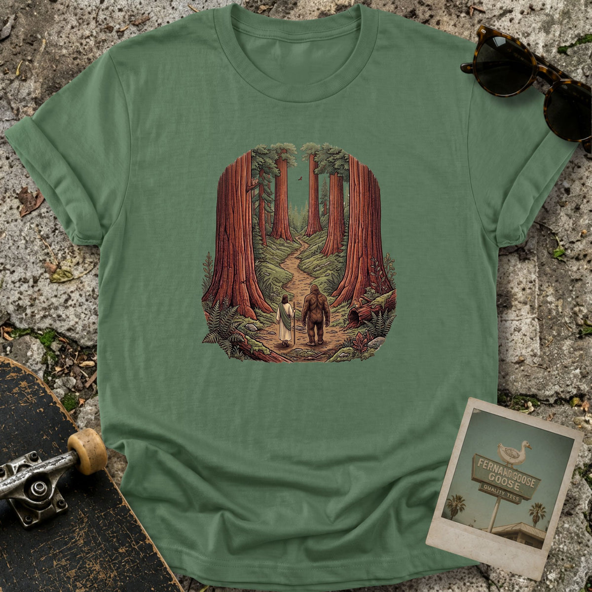 With Bigfoot T-Shirt